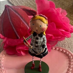 Lori Mitchell Charming Girl Figurine with Red Umbrella